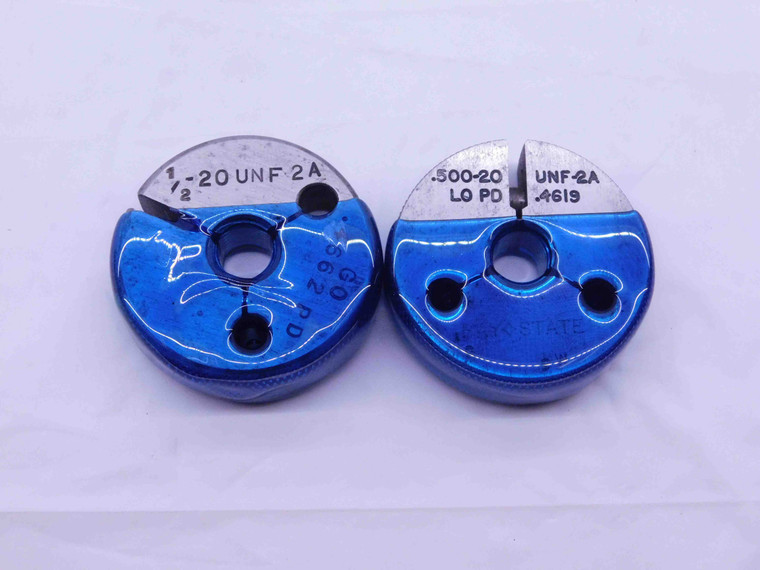 1/2 20 UNF 2A THREAD RING GAGES .5 .50 .500 GO NO GO P.D.'S = .4662 & .4619 - DW4854BU