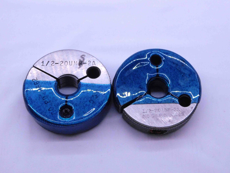 1/2 20 UNF 2A THREAD RING GAGES .5 .50 .500 GO NO GO P.D.'S = .4662 & .4619 - DW4854BU