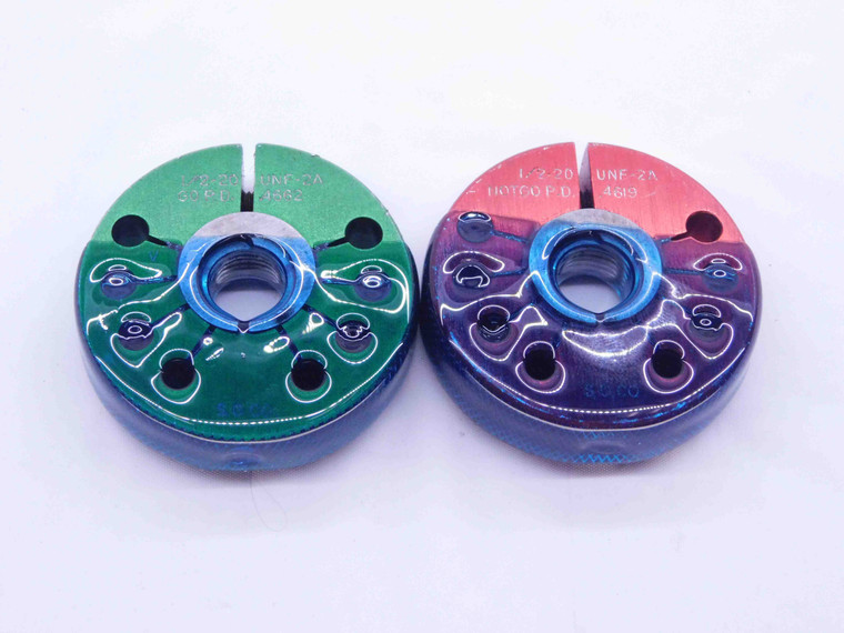1/2 20 UNF 2A THREAD RING GAGES .5 .50 .500 GO NO GO P.D.'S = .4662 & .4619 - DW4854BU