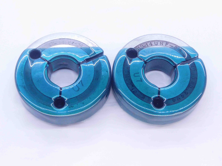 1" 14 UNF 3A THREAD RING GAGES 1.0 1.00 1.000 GO NO GO P.D.'S = .9536 & .9494 - DW4871BU