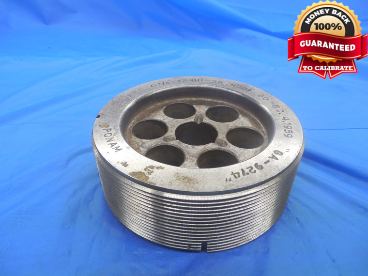 4 1/4 12 UN 3B MOD MODIFIED THREAD PLUG GAGE 4.25 GO ONLY P.D. = 4.1959 N-3B MOD - DW4962PLK