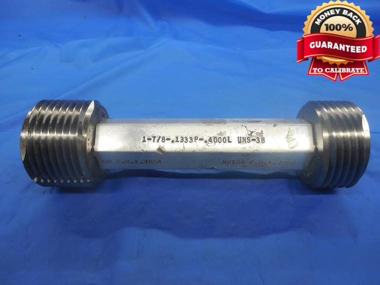 1 7/8 8 UNS 3B TRIPLE LEAD THREAD PLUG GAGE 1.875 GO NO GO PDS= 1.7884 & 1.7956 - DW4919RD