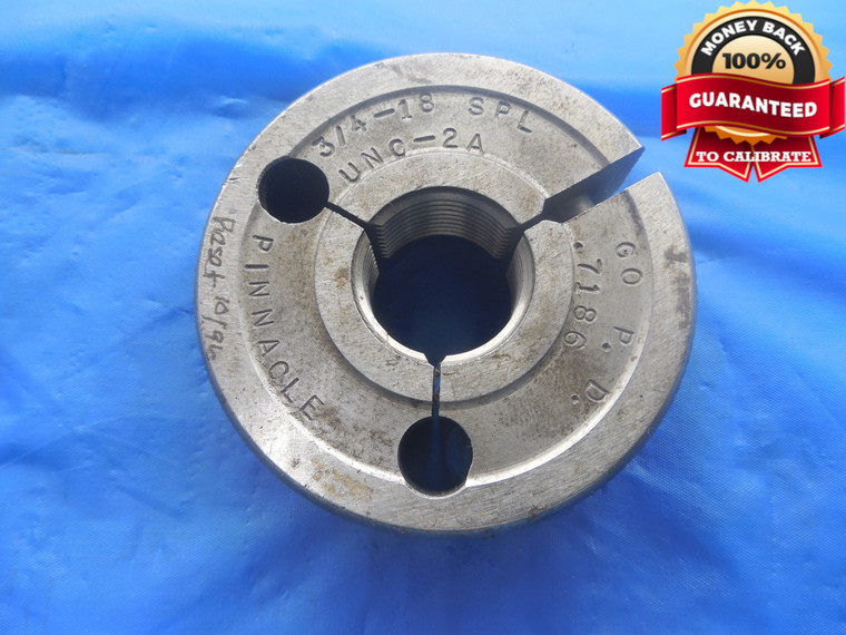 3/4 18 UNC 2A SPECIAL THREAD RING GAGE .75 GO ONLY P.D. = .7186 NC-2A INSPECTION - DW4990RD