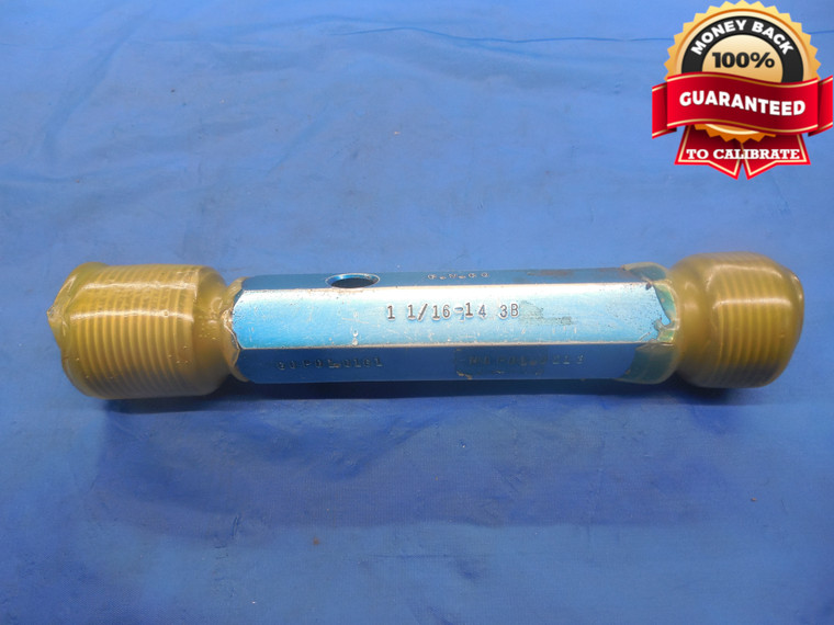 1 1/16 14 UNS 3B THREAD PLUG GAGE 1.0625 GO NO GO P.D.'S = 1.0161 & 1.0213 NS-3B - DW4980RD