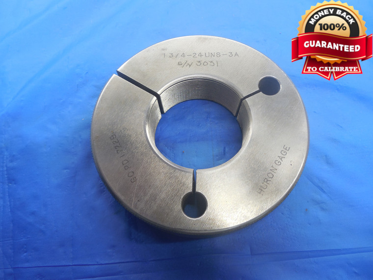 1 3/4 24 UNS 3A THREAD RING GAGE 1.75 GO ONLY P.D. = 1.7229 NS-3A 1 3/4"-24 TOOL - DW5092RD