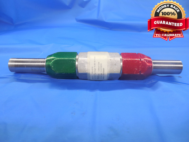 15.990 & 16.110 METRIC PIN PLUG GAGE GO NO GO 16.000 +-.010 16 mm 16.0 .6295