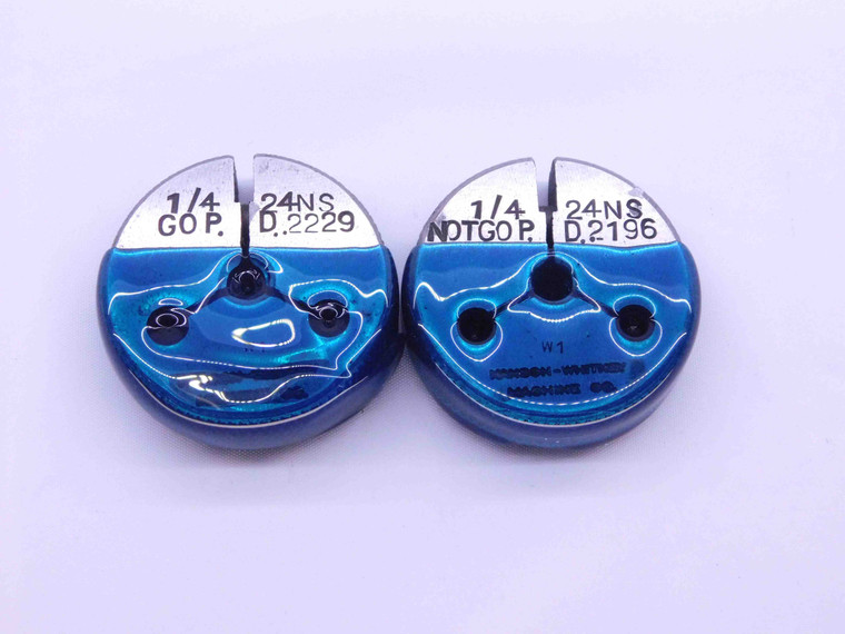 1/4 24 NS THREAD RING GAGES .25 .250 .2500 GO NO GO P.D.'S = .2229 & .2196 CHECK - DW5534BU