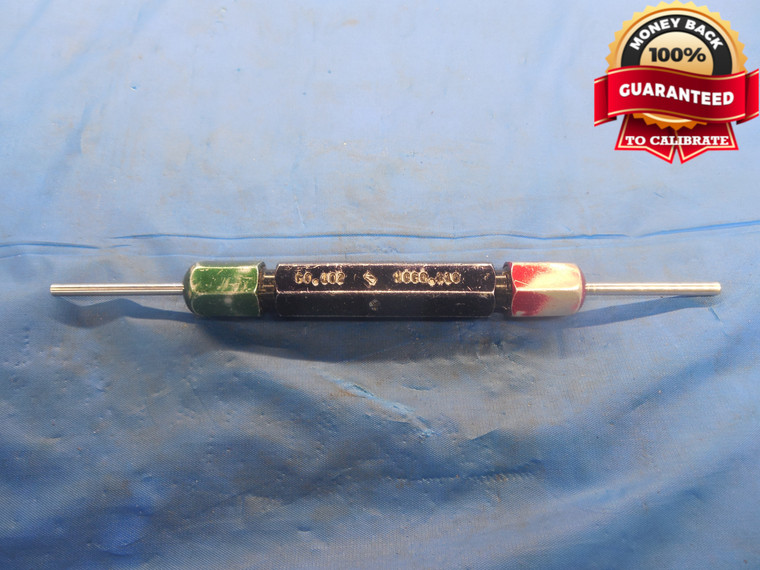 .1020 & .1100 CLASS Y PIN PLUG GAGE GO NO GO .0938+.0082 OVERSIZE 3/32 .102 .110