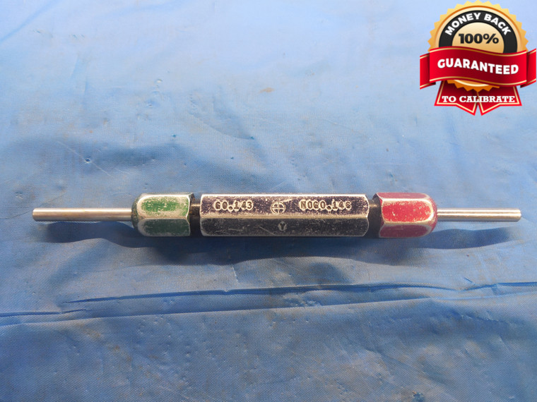 .1430 & .1460 CLASS Y PIN PLUG GAGE GO NO GO .1563-.0133 5/32 3.708 mm .143 .146