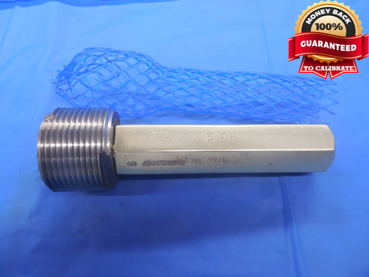 M43 X 2.5 6H METRIC THREAD PLUG GAGE 43.0 GO ONLY P.D. = 41.376 INSPECTION TOOL - DW5777RD
