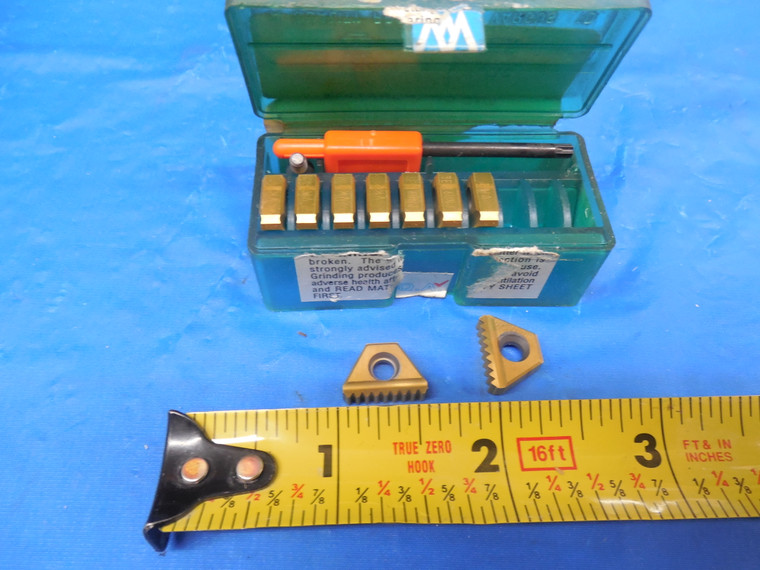 9pcs NEW VARDEX 3E 16UNJT M2 VKX THREAD MILLING INSERT 16 THREADS PER INCH TPI