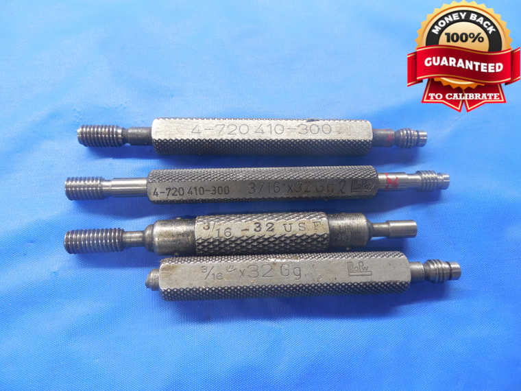 LOT OF BUDGET PRICE 3/16 32 THREAD PLUG GAGES 2 ASSEMBLYS 1 GO ONLY 1 NO GO ONLY - DW6054BU