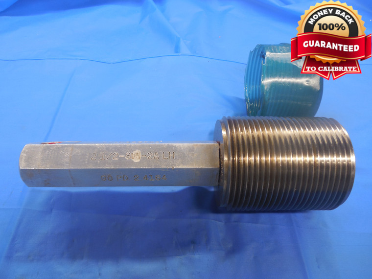 2 1/2 8 UN 2A LEFT HAND SET THREAD PLUG GAGE 2.5 GO ONLY P.D. = 2.4164 L.H. - DW6232RD