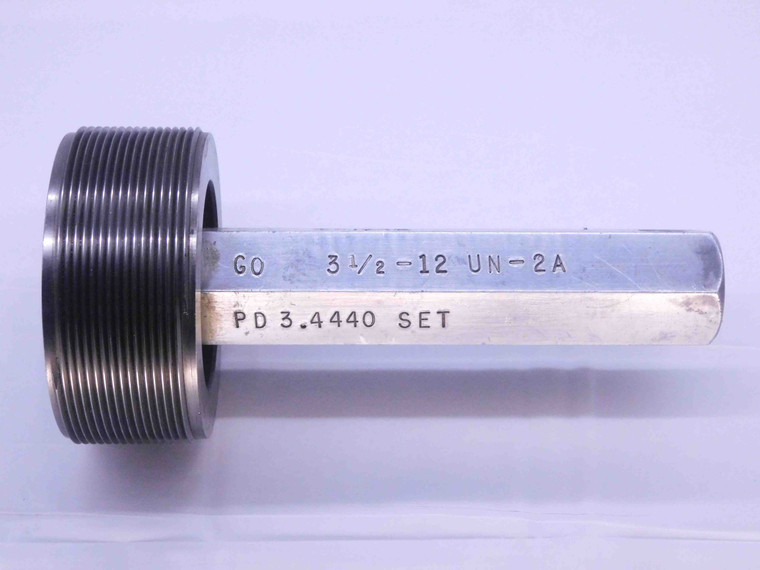 3 1/2 12 UN 2A SET THREAD PLUG GAGE 3.5 3.50 3.500 3.5000 GO ONLY P.D. = 3.4440 - DW6270RD