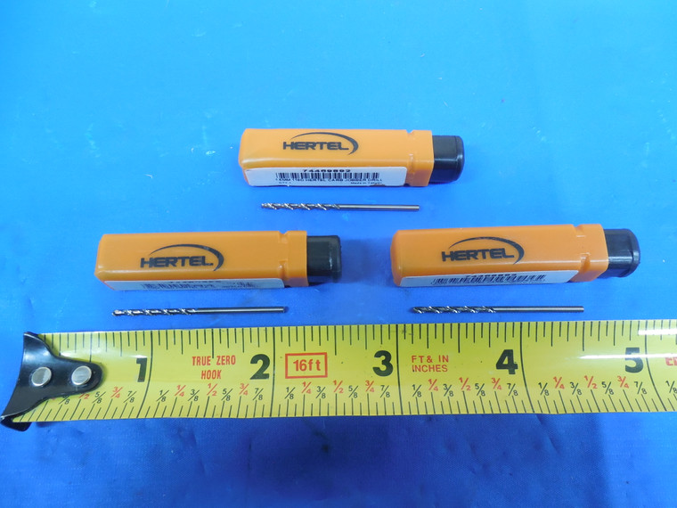 3pcs NEW HERTEL 1.5 mm DIAMETER SOLID CARBIDE JOBBER DRILL BIT METRIC 1.50