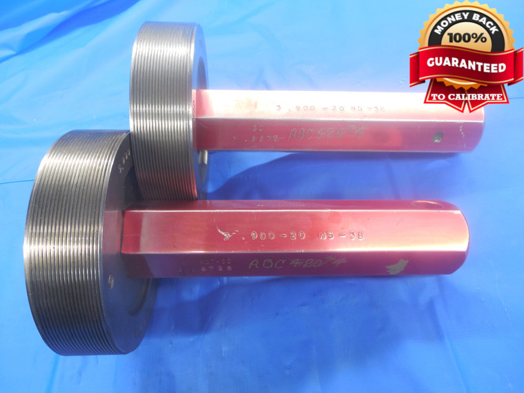 3.900 20 NS 3B THREAD PLUG GAGE 3.9 GO NO GO P.D.'S = 3.8675 & 3.8728 UNS-3B - DW6294RD
