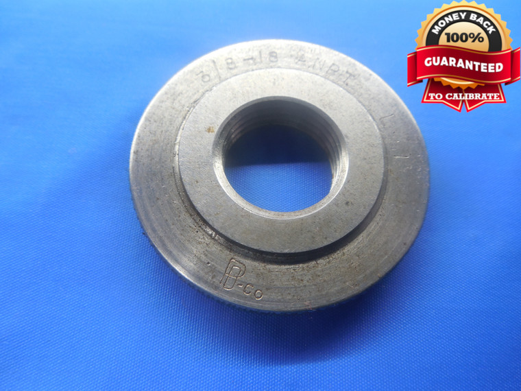 3/8 18 ANPT L1 PIPE THREAD RING GAGE .375 3/8"-18 INSPECTION CHECK - DW6324RD