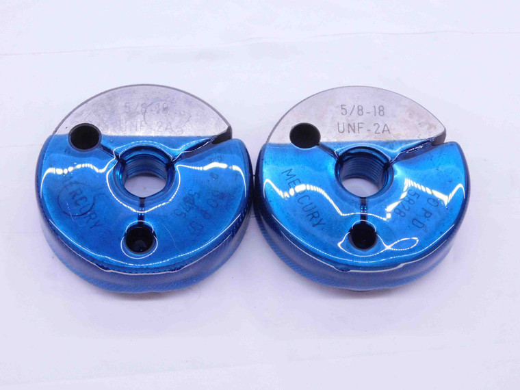 5/8 18 UNF 2A THREAD RING GAGES .625 .6250 GO NO GO P.D.'S = .5875 & .5828 CHECK - 58182AR2