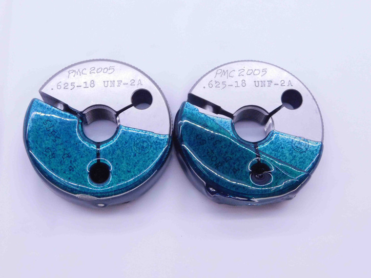 5/8 18 UNF 2A THREAD RING GAGES .625 .6250 GO NO GO P.D.'S = .5875 & .5828 CHECK - 58182AR2