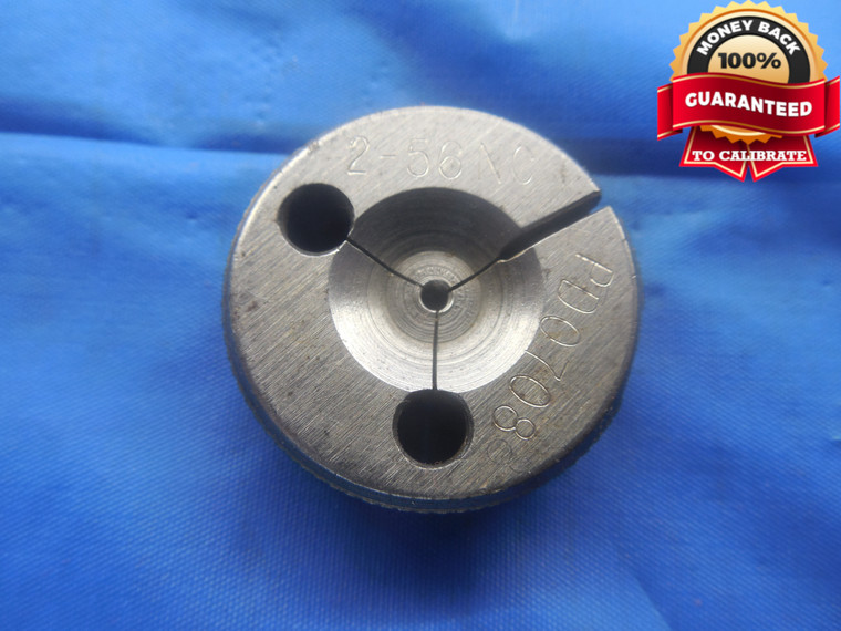 2 56 NC 1 THREAD RING GAGE #2 .086 NO GO ONLY P.D. = .0708 UNC-1 INSPECTION - DW6413BU