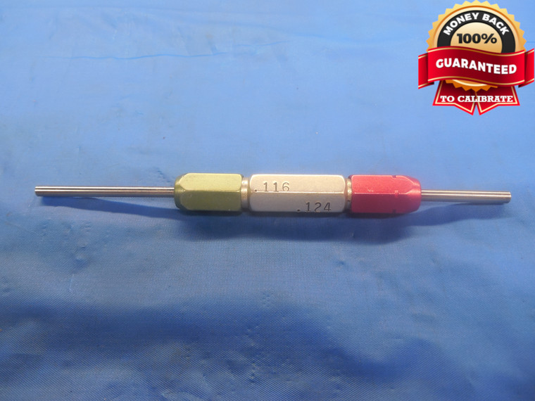 .1160 & .1240 PIN PLUG GAGE GO NO GO .1250 -.0090 UNDERSIZE 1/8 2.946 mm CHECK