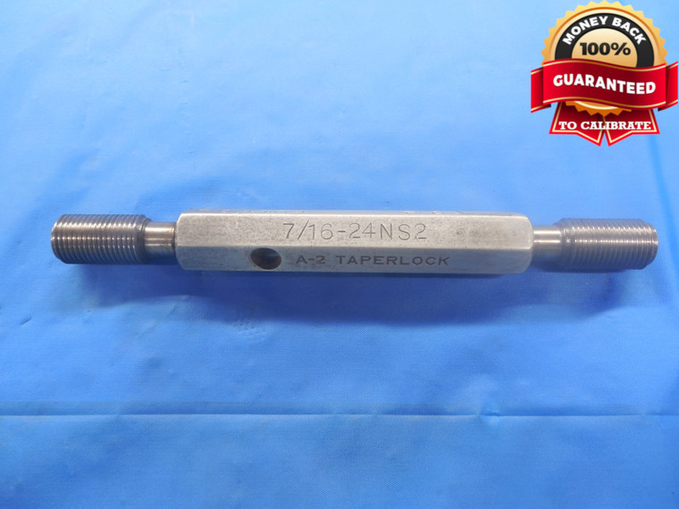 7/16 24 NS 2 SET THREAD PLUG GAGE .4375 GO NO GO P.D.'S = .4104 & .4071 UNS-2 - DW6551BU
