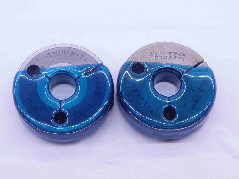 3/4 20 UNEF 2A THREAD RING GAGES .75 .750 .7500 GO NO GO P.D.'S = .7162 & .7118 - 34202AR1