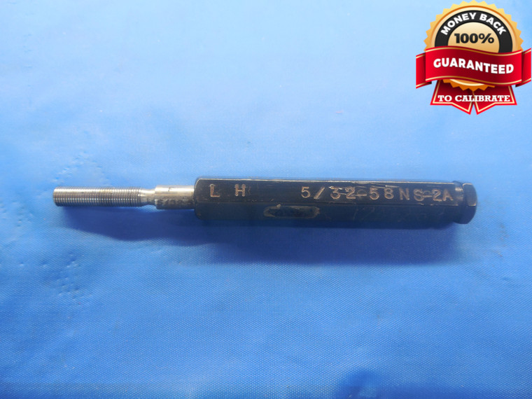 5/32 58 NS 2A LEFT HAND SET THREAD PLUG GAGE .15625 GO ONLY P.D. = .1443 L.H. - DW6642BU