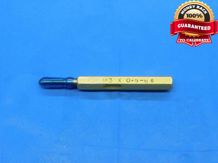 M3 X .5 6g METRIC SET THREAD PLUG GAGE 3 0.5 GO ONLY P.D. = 2.655 INSPECTION - DW6714BU