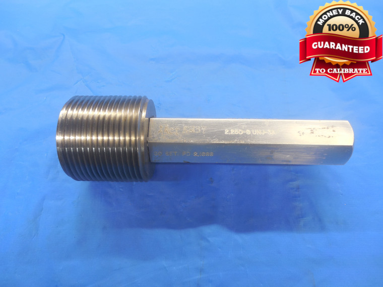 2 1/4 8 UNJ 3A SET THREAD PLUG GAGE 2.25 GO ONLY P.D. = 2.1688 INSPECTION CHECK - DW6745RD