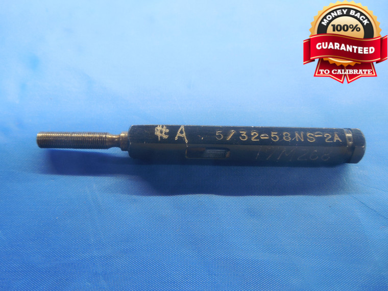 5/32 58 NS 2A SET THREAD PLUG GAGE .15625 GO ONLY P.D. = .1443 UNS-2A CHECK - DW6875BU
