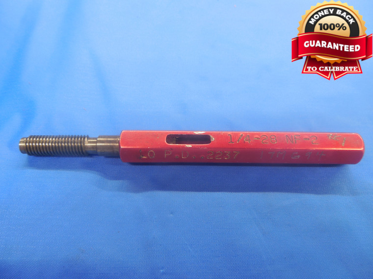 1/4 28 NF 2 DOUBLE LEAD SET THREAD PLUG GAGE .25 NO GO ONLY P.D. = .2237 UNF-2 - DW6886BU