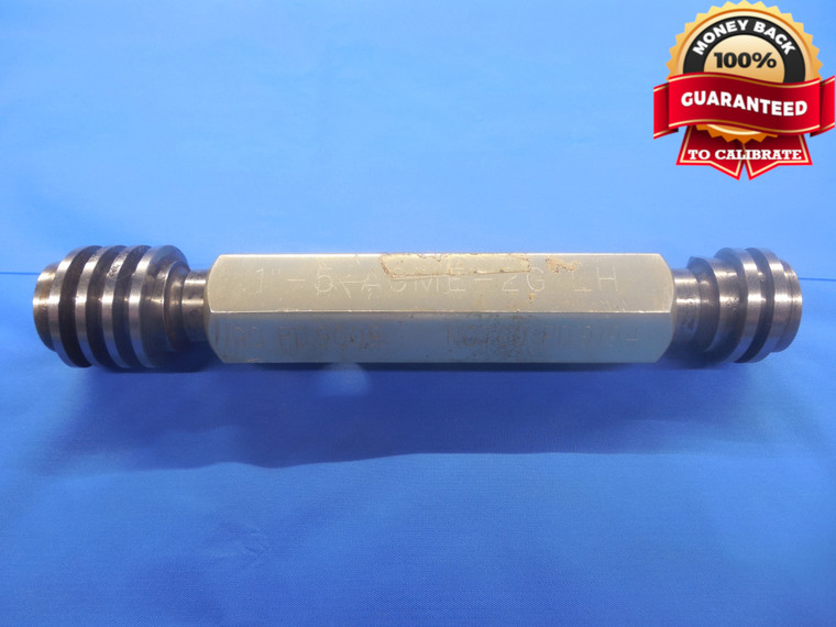 1" 5 NA 2G BEFORE PLATE LEFT HAND ACME THREAD PLUG GAGE 1.0 5.0 PD'S .9008 .9194 - DW7011CG