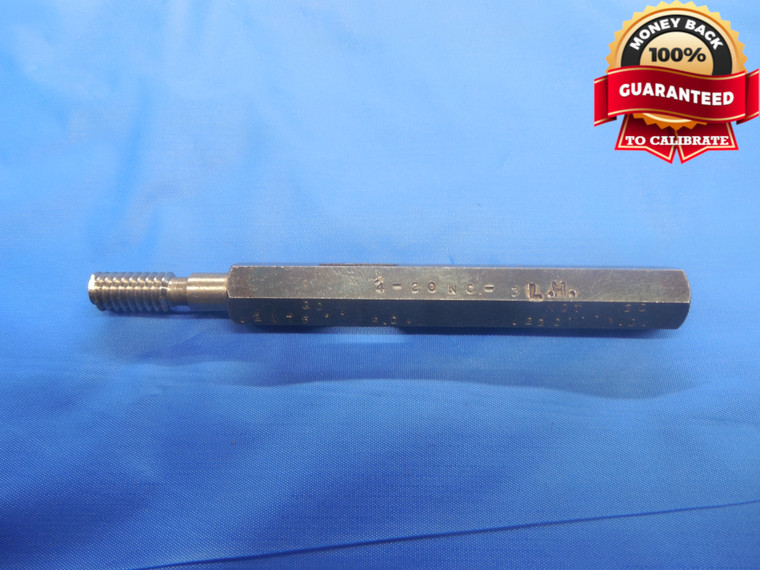 1/4 20 NC 3 LEFT HAND THREAD PLUG GAGE .25 GO ONLY P.D. = .2175 L.H. INSPECTION - DW7125BU