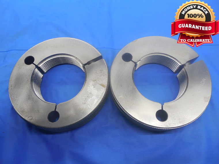 2" 12 UNJ 3A THREAD RING GAGES 2.0 GO NO GO P.D.'S = 1.9459 & 1.9414 INSPECTION - DW7217K6
