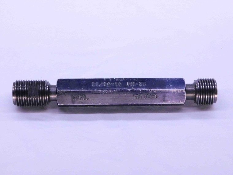 11/16 16 UN 2B THREAD PLUG GAGE .6875 GO NO GO P.D.'S = .6469 & .6531 CHECK - DW7256BU