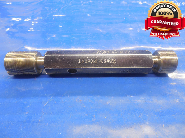 3/4 32 UN 2B THREAD PLUG GAGE .75 GO NO GO P.D.'S = .7297 & .7344 3/4-32 QUALITY - DT0372BURL