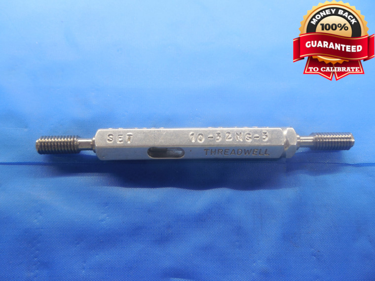 10 32 NS 3 SET THREAD PLUG GAGE #10 .190 GO NO GO P.D.'S = .1693 & .1674 UNS-3 - DW7356BU