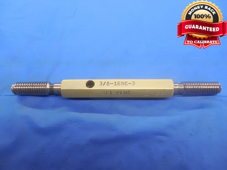 3/8 16 NC 3 SET THREAD PLUG GAGE .375 GO NO GO P.D.'S = .3344 & .3312 UNC-3 - DW7359BU