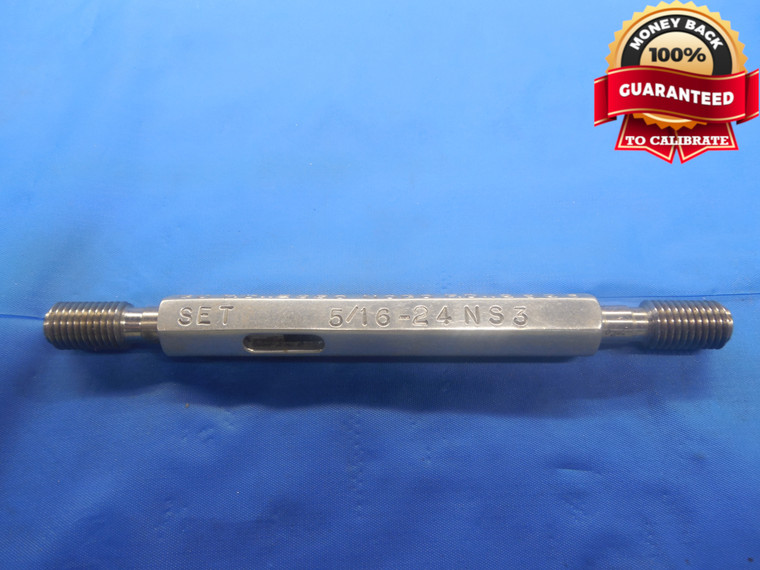 5/16 24 NS 3 SET THREAD PLUG GAGE .3125 GO NO GO P.D.'S = .2850 & .2826 UNS-3 - DW7378BU