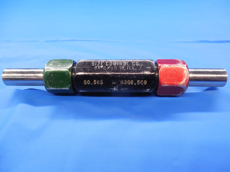 .5650 & .5690 CL X PIN PLUG GAGE GO NO GO .5625 +.0025 OVERSIZE 9/16 14.351 mm