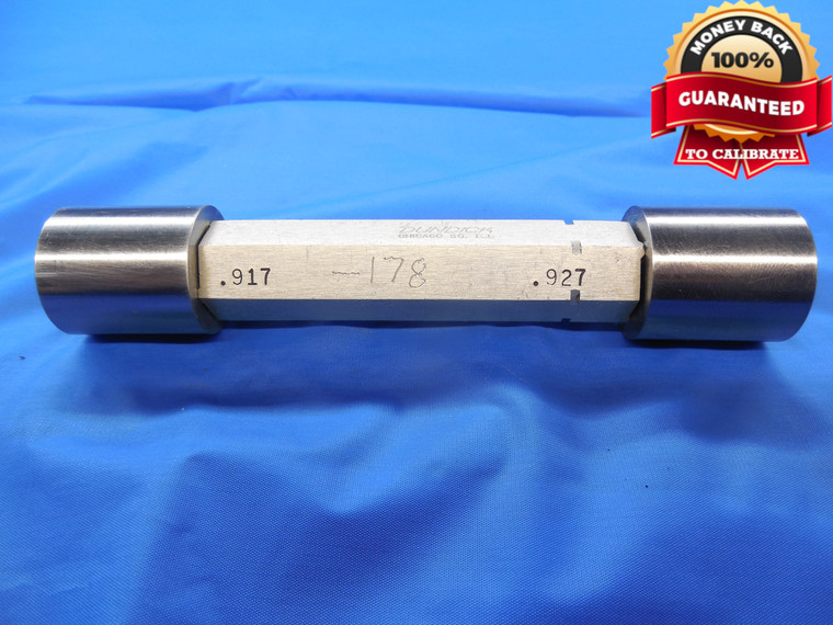 .9170 & .9270 PIN PLUG GAGE GO NO GO .9063 +.0107 29/32 23.292 mm .917 .927