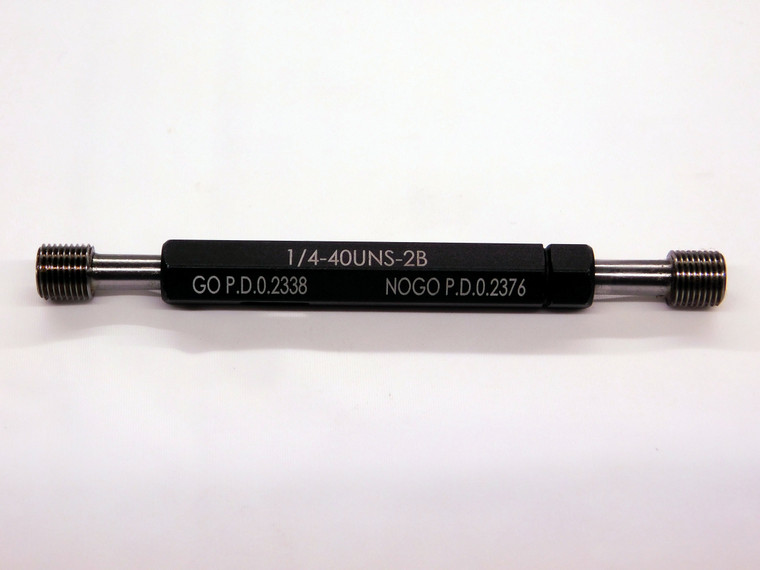 NEW 1/4 40 UNS 2B THREAD PLUG GAGE .25 GO NO GO P.D.'S = .2338 & .2376 NS-2B - DW7481MJ