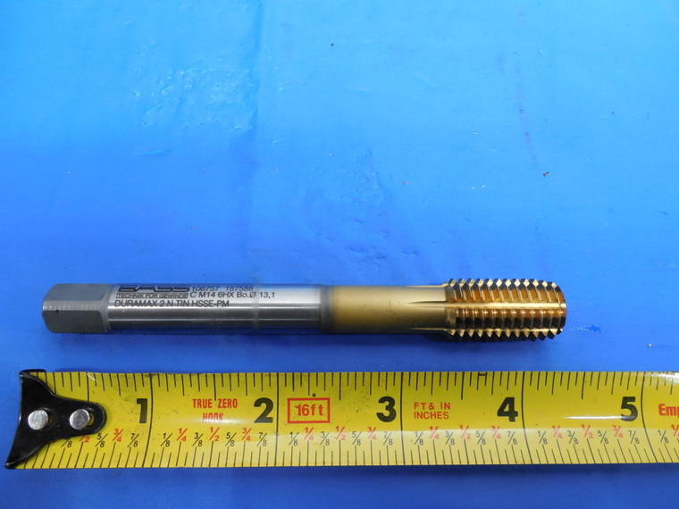 BASS C M14 X 2 6HX BOTTOMING THREAD FORMING TAP 2 N TINN HSSE-PM BORE DIA 13.1mm