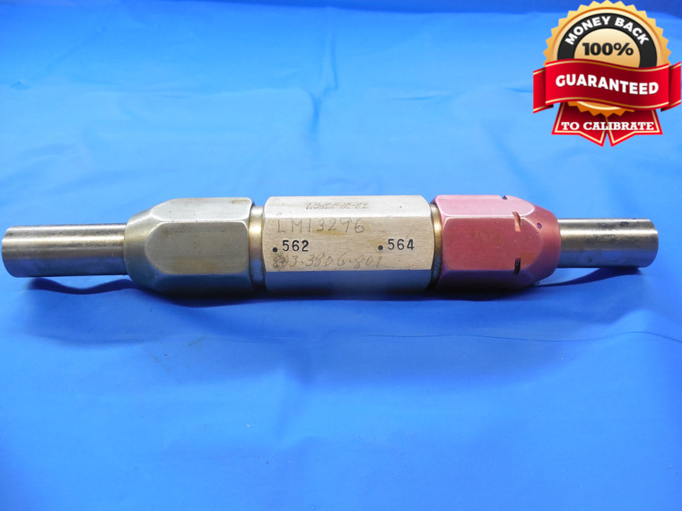 .5620 & .5640 PIN PLUG GAGE GO NO GO .5625 -.0005 9/16 14.275 mm .562 .564 TOOL