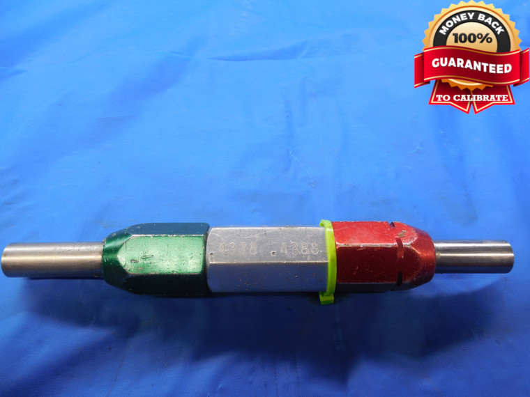 .4378 & .4388 CL Z PIN PLUG GAGE GO NO GO .4375 +.0003 OVERSIZE 7/16 11.120 mm