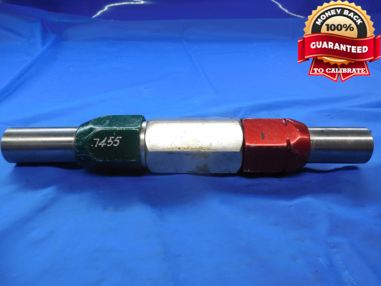 .7455 & .7470 PIN PLUG GAGE GO NO GO .7500 -.0045 UNDERSIZE 3/4 18.974 mm .747