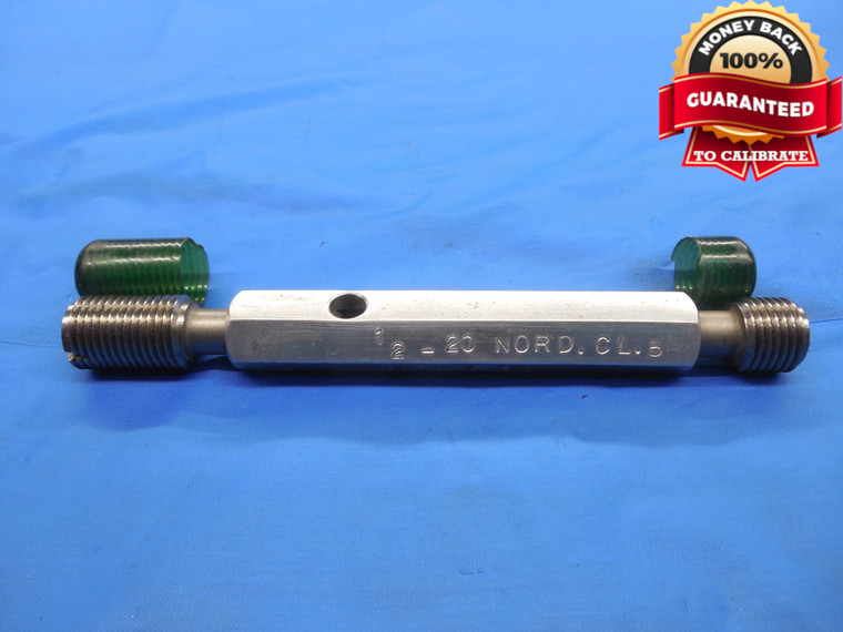 1/2 20 NORD. CL. 5 SET THREAD PLUG GAGE .5 GO NO GO P.D.'S = .4717 & .4696 NF-5 - DW7547BU