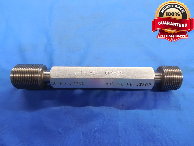 13/16 18 UNS 3B THREAD PLUG GAGE .8125 GO NO GO P.D.'S = .7764 & .7809 NS-3B - DW7709BU