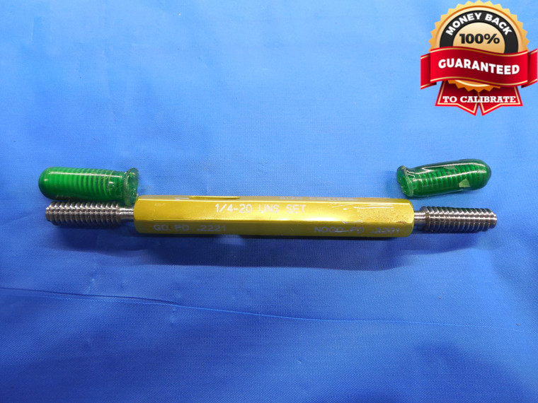 1/4 20 UNS SPECIAL SET THREAD PLUG GAGE .25 GO NO GO P.D.'S = .2221 & .2201 NS - DW7790BU